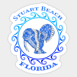 Stuart Beach Florida Vacation Tribal Manatees Sticker